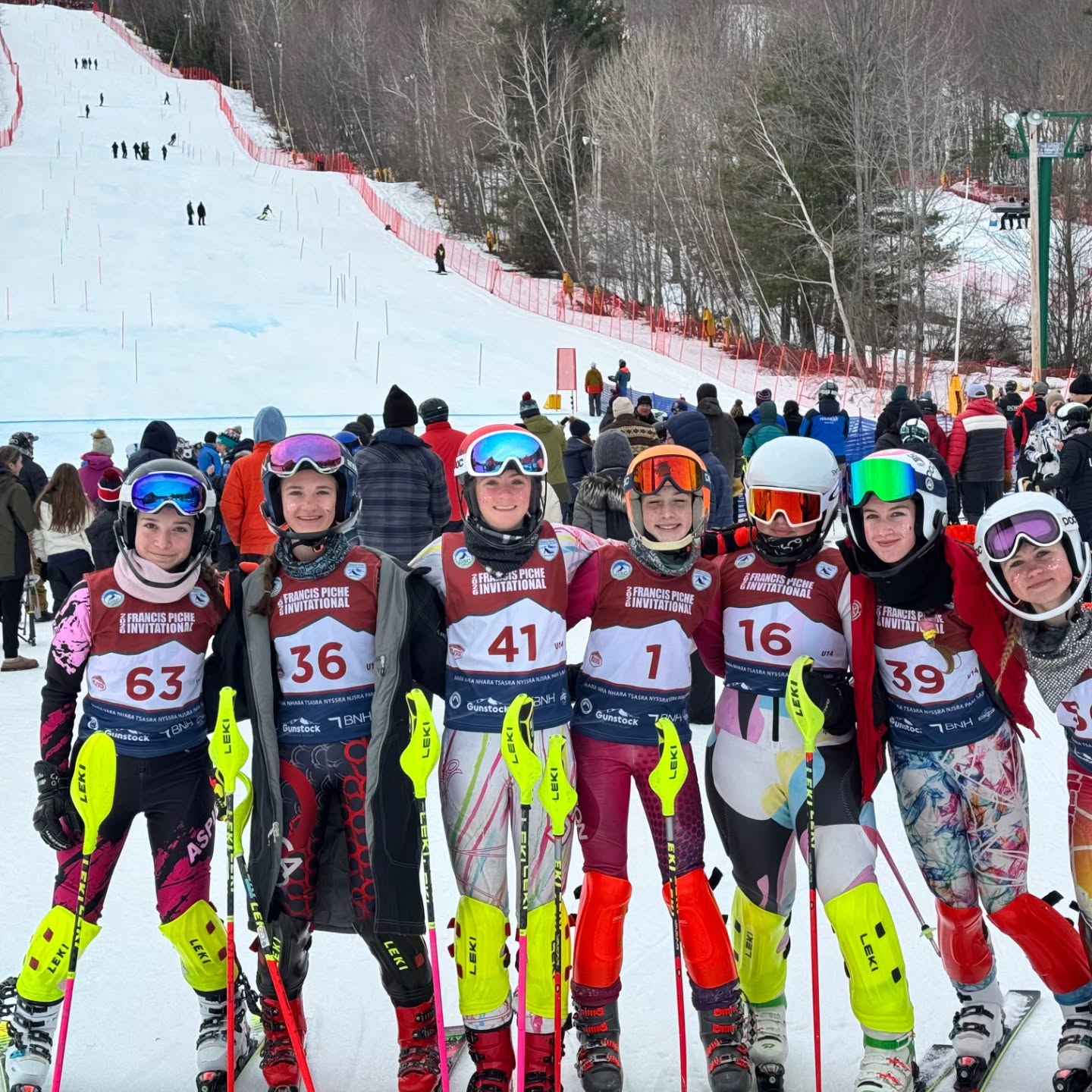 Riley, MacK, Gabs, and Erin representing @pa_alpineracing  at @pichesnh invitationals